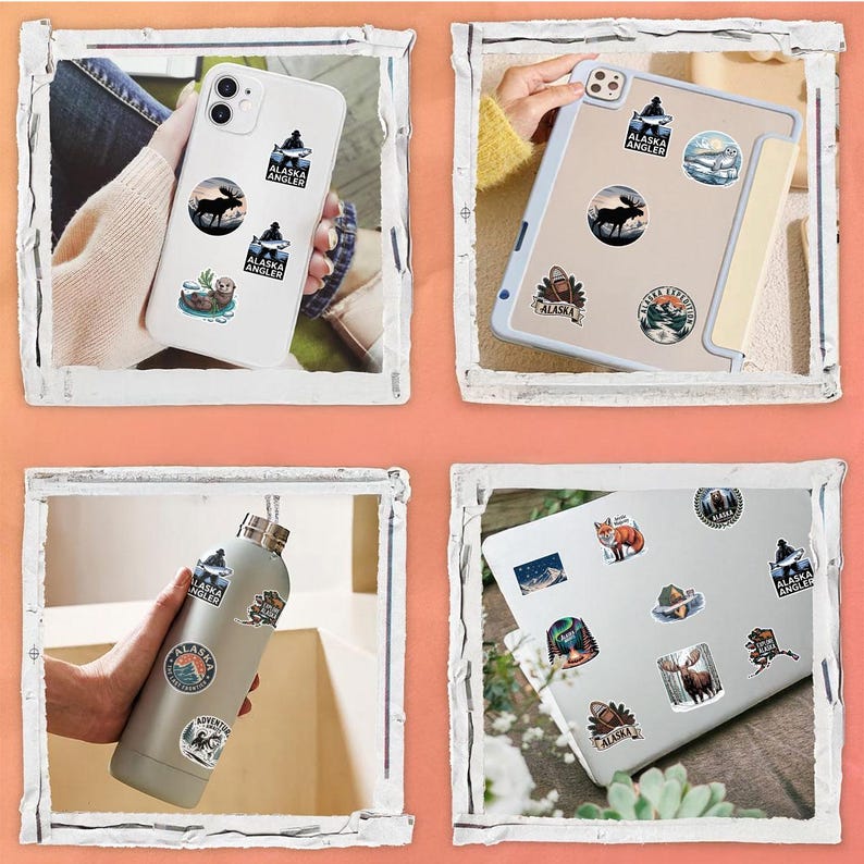 Sticker Pack Ak COMBO 50 PCS Alaska Stickers Pack 3 Inches – Travel Souvenir Vinyl ...