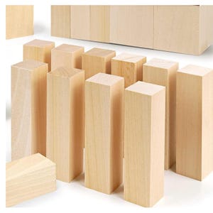 19PCS Basswood Carving Blocks – Whittling Wood Kit with 3 Sizes – Easy-to-Carve Basswood for Beginners & Adults – for Woodworking Projects