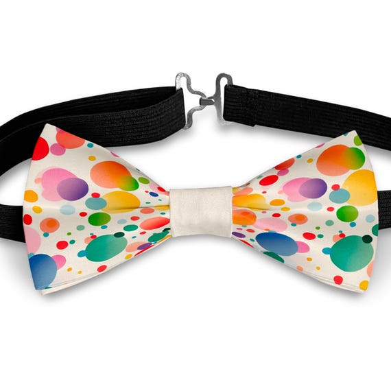 rainbow polka dot tie