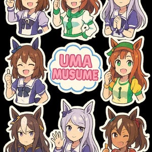 uma musume stickers , anime stickers bundle , digital cute stickers