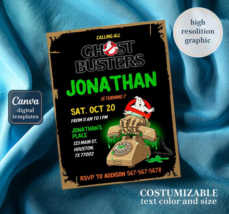 Ghostbusters Birthday Invitation, Printable Editable Invite, Frozen ...