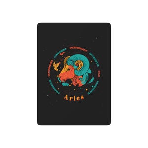 Cartas de pôquer, jogo de cartas do zodíaco de Áries, baralho de cartas com tema de astrologia, conjunto de presente de horóscopo, cartas de baralho de características de Áries, Áries elemental