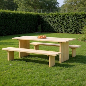 DIY Outdoor Dining set, Table and Benches, Build plans, Digitala download
