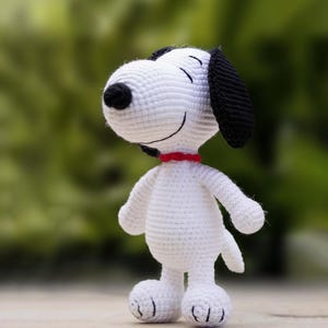 Snoopy Dog amigurumi haakpatroon, babyshower hond gehaakt, amigurumi haakpatroon, pluche puppy knuffel haakpatroon