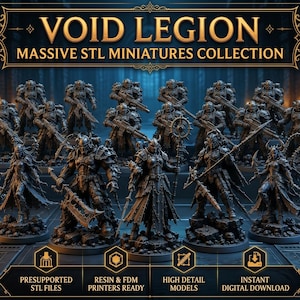 3Dプリント用Warhammer STLファイル大ボリューム | ダークSFミニチュア | テーブルトップウォーゲーム用STLファイル | サポート材付きモデル