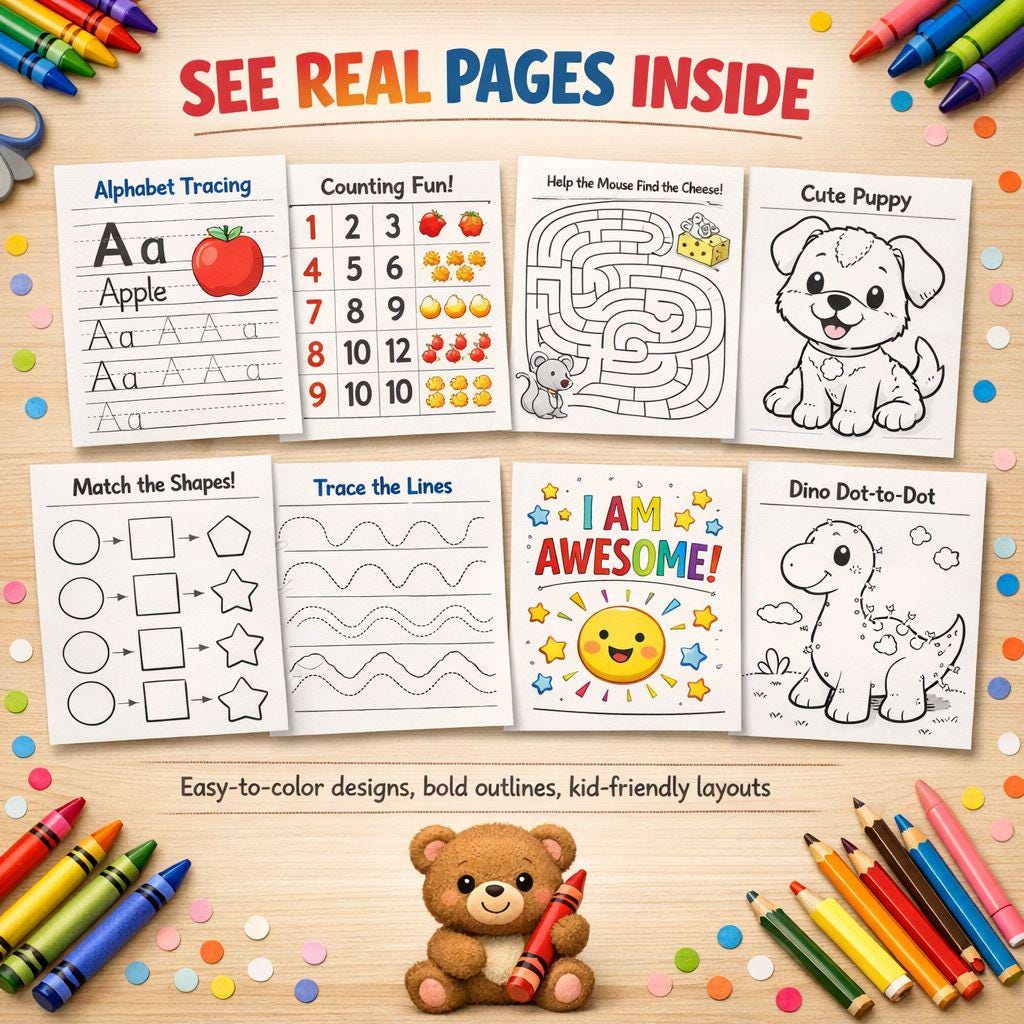 Kids Learning Bundle 35,0000+ Coloring Pages Worksheets Activities ...