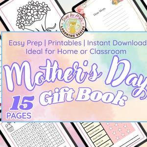 Livro de atividades para presente de dia das mães, para imprimir, tudo sobre a mamãe, planilha para colorir, letras, caça-palavras, sala de aula, uso doméstico, para o dia das mães