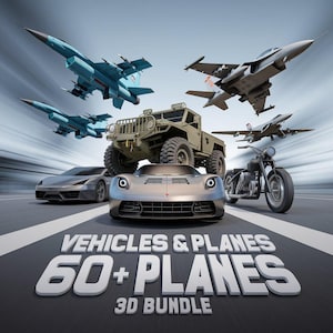 Méga pack STL véhicules et avions de plus de 60 Go | Voitures, camions, avions et plus imprimables en 3D pour les collectionneurs amateurs
