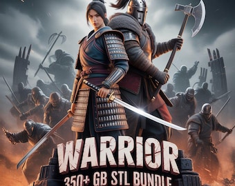 Warrior STL Mega Bundle (350+ GB) | 3D Printable Soldiers, Knights, Heroes, Medieval & Fantasy Figures | STL Files for 3D Printing