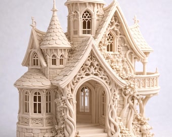 Fantasy Castle 3D Model STL | Medieval Castle Sculpture | Detailed Kingdom Fortress Miniature | Tabletop RPG Terrain | 3D Print File