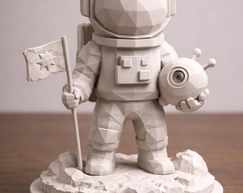 Astronaut Figurine 3D Model | Space Astronaut Statue STL File | 3D Print Sculpture Figurine | High Detail Printable Model | Instant Download