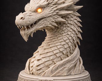 Dragon Bust 3D Model STL | Fantasy Dragon Head Sculpture | Detailed Dragon Statue for 3D Printing | Mythical Creature Decor | STL File