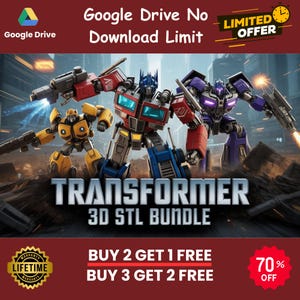 Transformer STL 3D Bundle Printable Robot Action Figures 3D Model Files for DIY Printing STL Download Digital Robot Toy File 3D Print Bundle