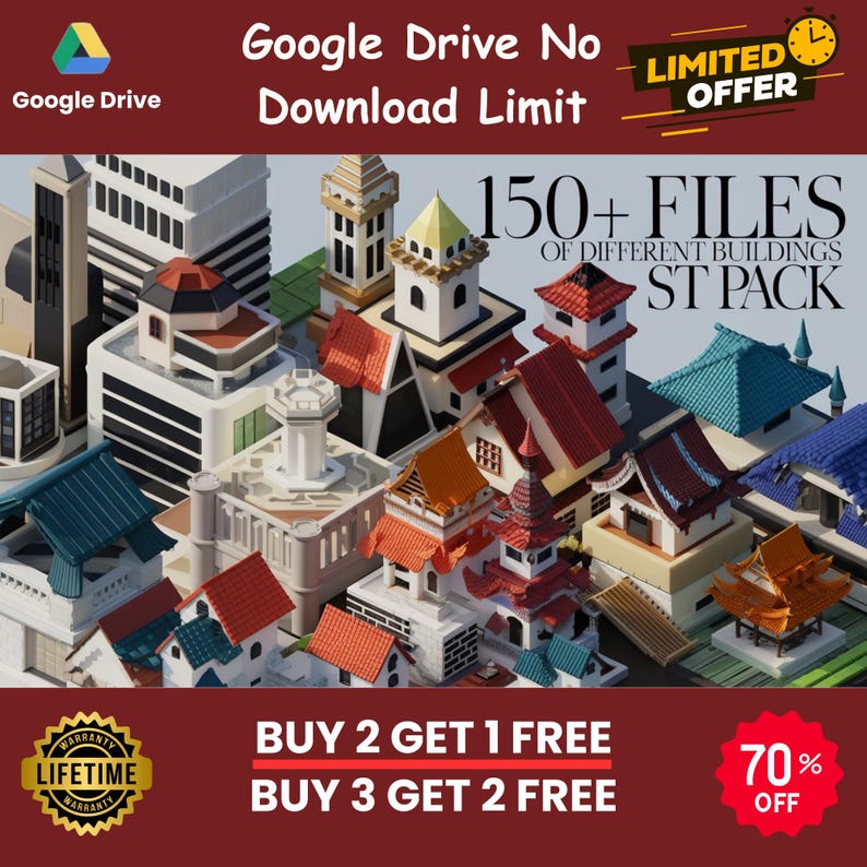 3D Building STL 150 + Design Mega Bundle | Skyscrapers, Houses ...
