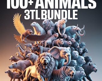 100+ Animals 3D STL Files Bundle | Printable Wildlife, Pets & Creature Models for 3D Printing | Figurines and Decor Digital Download