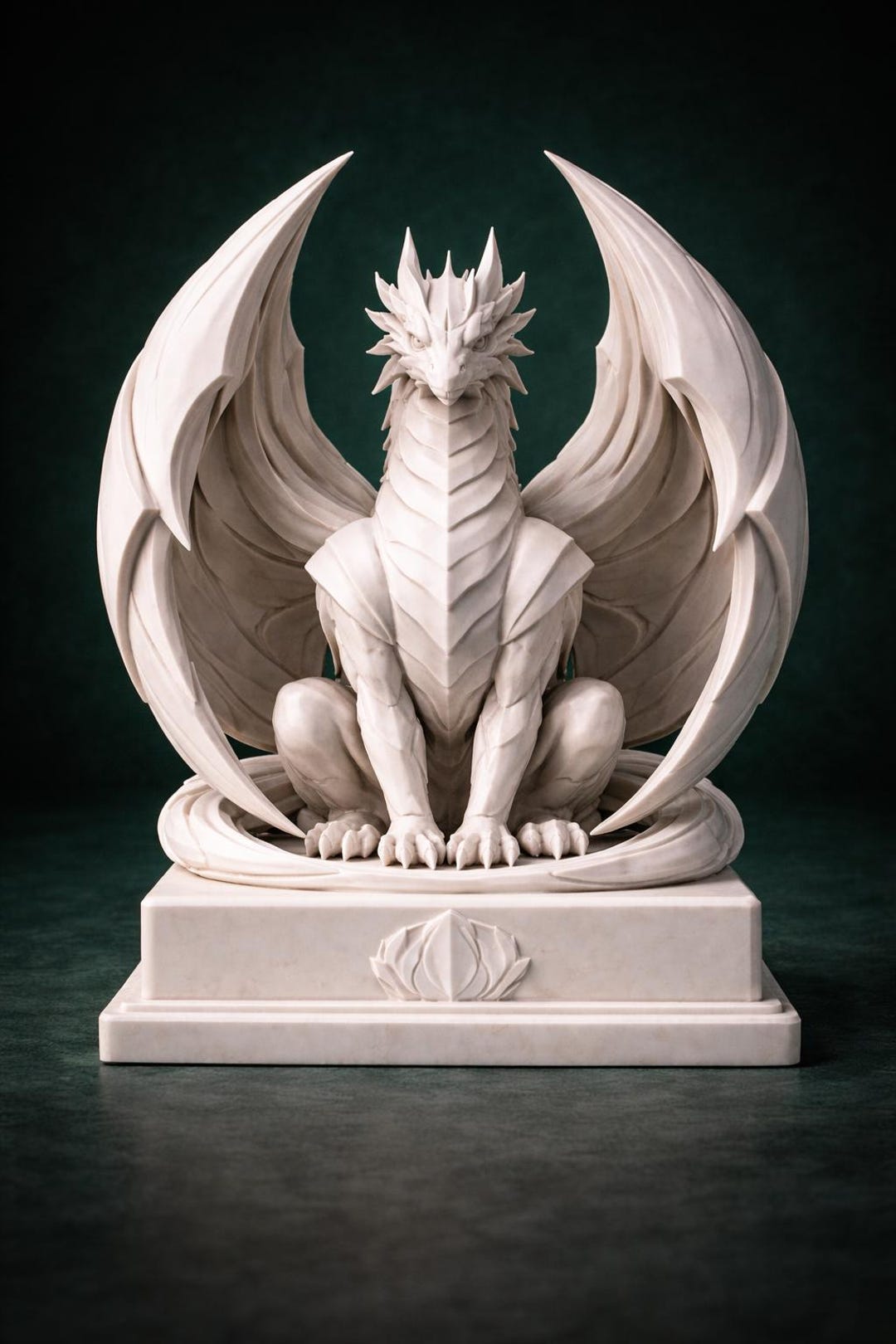 Majestic Dragon Statue 3D STL | Fantasy Dragon Sculpture Model | 3D ...