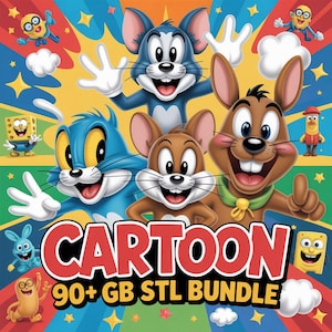 Cartoon STL Mega Pack (90+ GB) | 3D Printable Cartoon Characters, Animated Figures, Comic Style Models | STL Files for 3D Printing Bundle