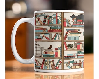 Bibliothekar Die frühe Katze Tassen, Bücherwurm, Buch-Liebhaber-Geschenk, Katzenkaffeetassen, Bücherwurm-Tasse, Geschenk für Leser, Bibliothekar-Geschenke, Weihnachtsgeschenke