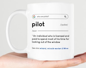 Funny Pilot Definition Mug, Pilot Gift, Coffee Cup for Captain, Pilot Retirement Gift, Aviation Mugs, Christmas gift, Gift for Future Pilot