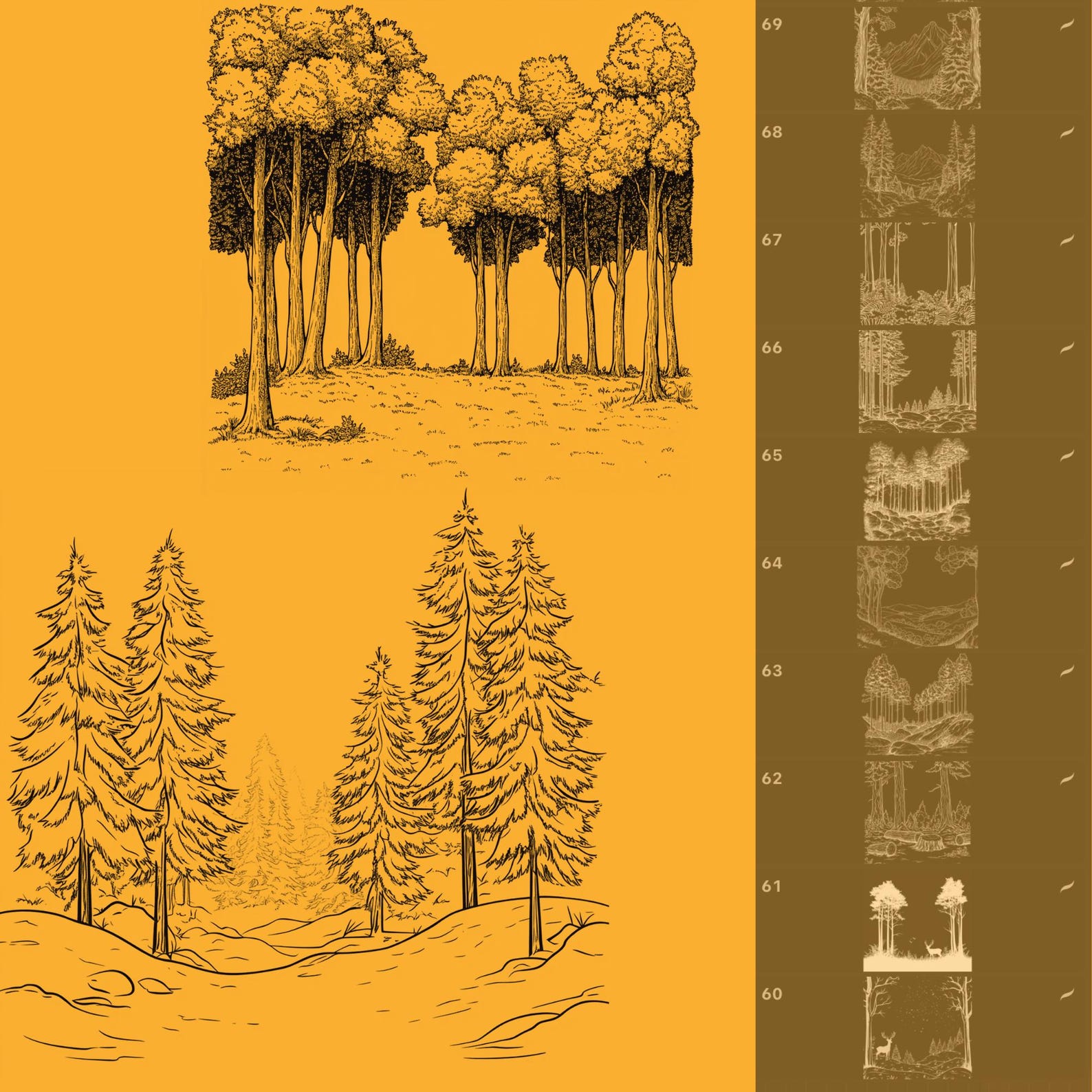 Procreate Forest Brushes 100+ Jungle Procreate Stamps Procreate Nature ...