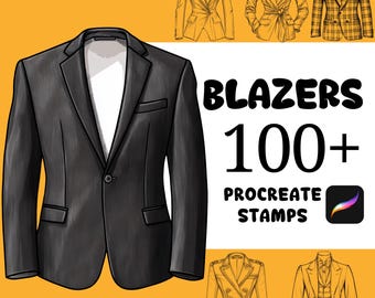 Procreate Fashion Brushes | 100+ Blazer Style Procreate Stamps | Female Fashion Stamps | Procreate App | Fashion Illustration