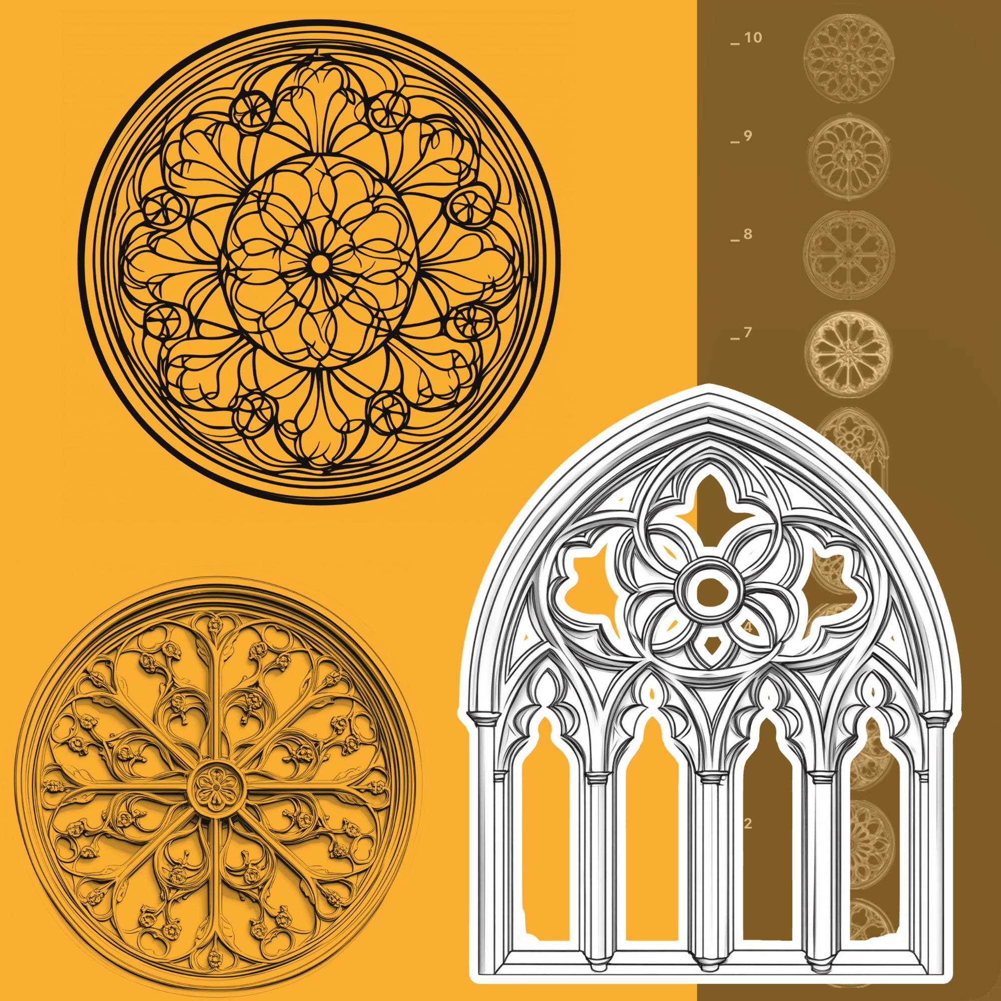 110+ Gothic Rose Windows Procreate Stamp Set – Cathedral Rose Windows ...