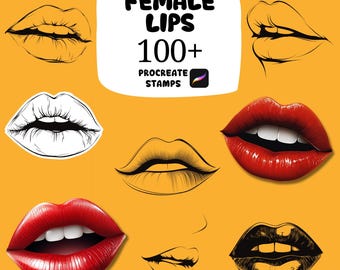 Procreate Female Lips Brushes | 100+ Female Lips Procreate Stamps | Procreate Human | Characters | Procreate Female Body Procreate