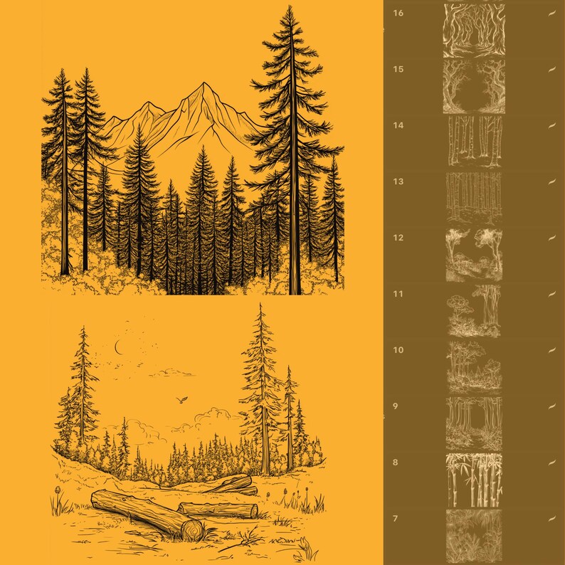 Procreate Forest Brushes 100+ Jungle Procreate Stamps Procreate Nature ...