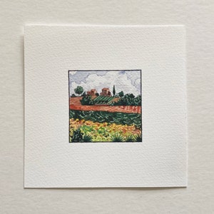 Tiny Tuscany Print, impresión de Italia, acuarela de Toscana, pintura de Toscana, decoración de la pared toscana, memoria de viaje, Día de la Madre, cumpleaños, vacaciones
