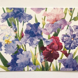 Iris note cards, Iris flowers, Watercolor irises stationery, Iris card set, Mother's Day Gift, Thank you gift, Sympathy card, holiday gift image 1