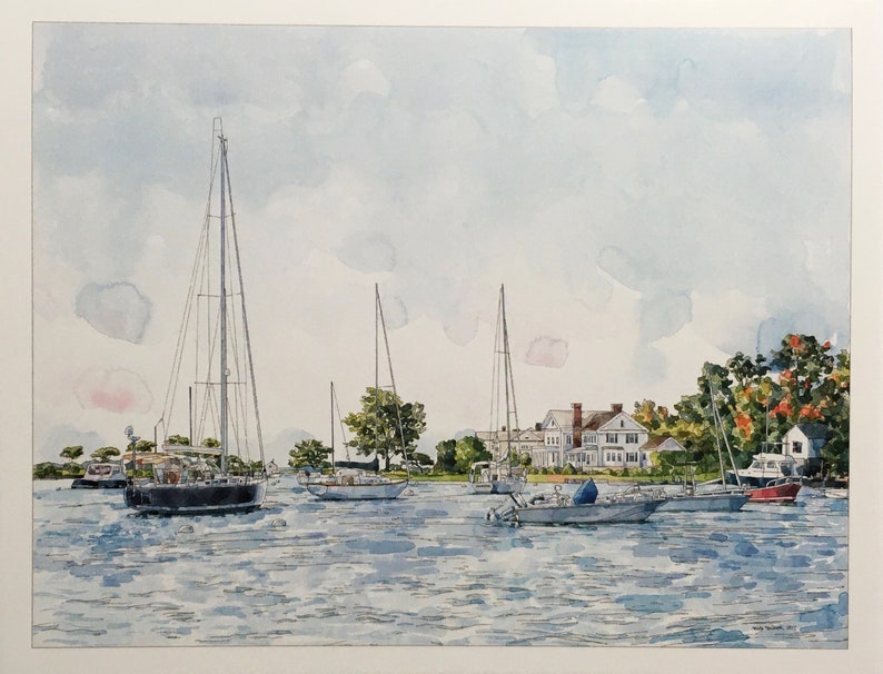 Assorted Southport CT note cards, Watercolor note card set, stationery set, Southport CT cards, Coastal CT note cards, Nautical note cards image 5