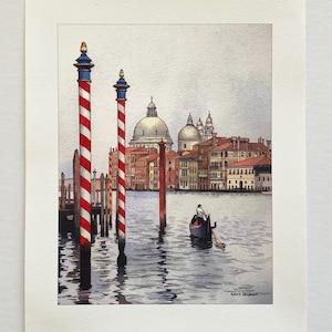 Venice print, Italy print, Venice watercolor print, Venice wall art, Venice canal print, Birthday gift, Grand Canal Venice print,