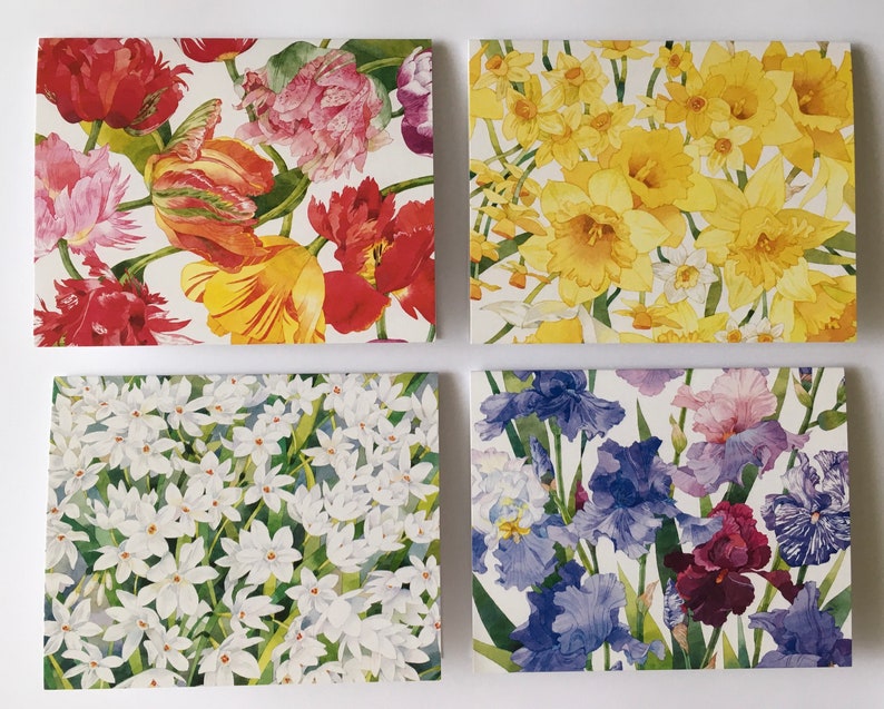 Hand-painted Floral Watercolor Note Cards, Spring Flower Card Set (set ...