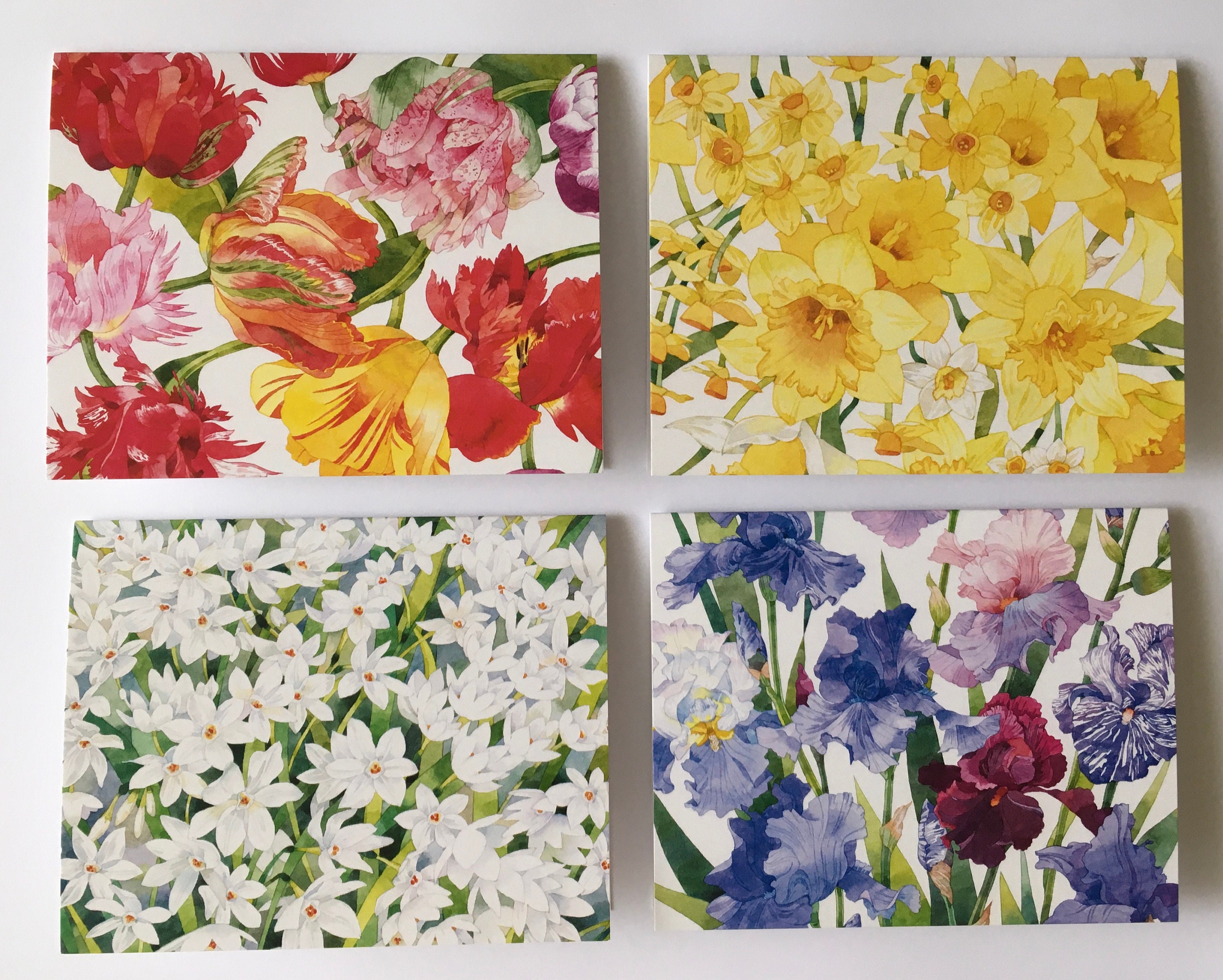 Hand-painted Floral Watercolor Note Cards, Spring Flower Card Set (set ...