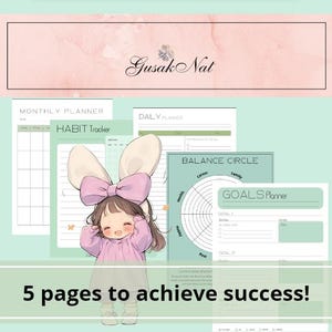 Digital planner.Five printable pages. This planner will help you plan your activities and balance your life.