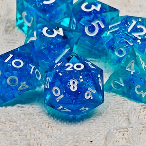 Handmade Resin Dice, Sharp Edge Dice, RPG Polyhedral, Resin DND Dice, Dungeons and Dragons, DND Gifts, D20 D6