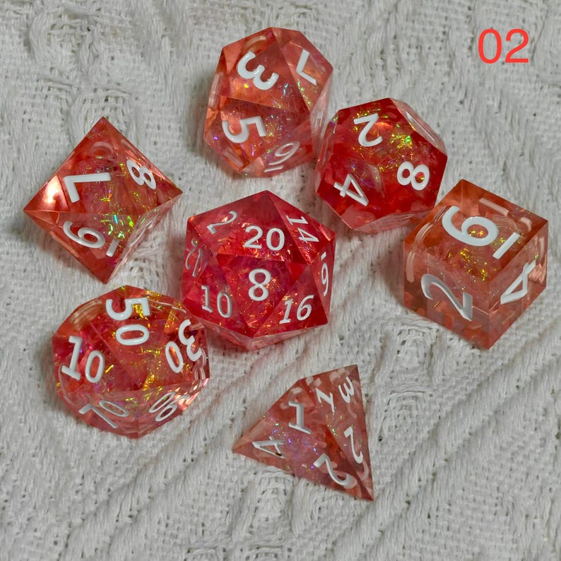 Handgjorda grönsvarta hartstärningar, tärningar med skarp kant, RPG polyedriska, harts-DND-tärningar, Dungeons and Dragons, DND-presenter, födelsedagspresent 02