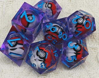 Magic Pet Bag Liquid Core Dice Set for Role Playing Games, Galaxy Dungeons and Dragons Dice Set for Gifts, RPG Liquid Core D&D Dice Set