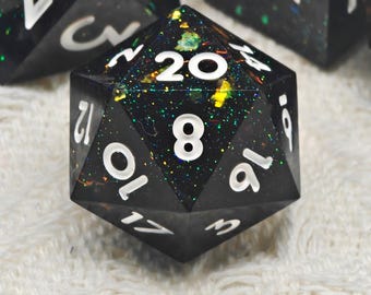 Resin Dice Set, Sharp Edge Dice, Handmade Polyhedral RPG Dice Set, DND Dice Set, TTRPG Dungeons and Dragons Gifts
