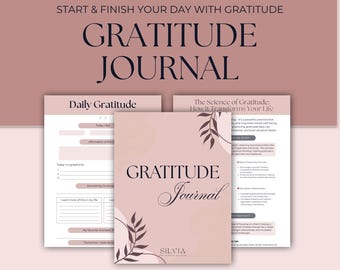 Digital Gratitude Journal for Women, printable gratitude journal, Gratitude Printable Journal, Daily Journal for Women, Wellness Journal