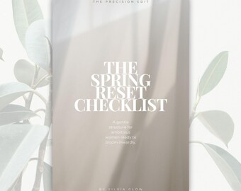 Spring Reset Digital Planner for Busy Women, Spring Journal for Ambitious Women, Wellness Checklist Printable, Self Care Checklist Printable