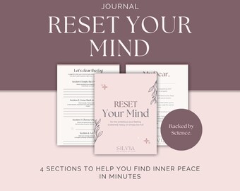Digital Mindfulness Journal for Women, Printable Mental Health Journal, Burnout Journal for Women, Digital Brain Dump Printable, Prompts