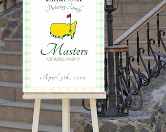 Green Editable Golf Welcome Sign Template, The Masters Party Welcome Sign, Golf Birthday Welcome Sign Digital Download