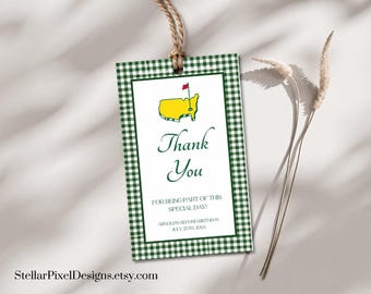 Masters Birthday Thank You Favor Tags, Mastered His 1st Year, Golf Par-Tee Favor Tags, Thank You For Swinging By, Personalized Gfit Bag Tags