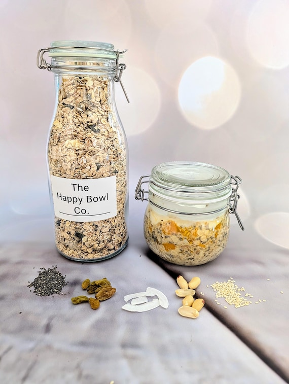 Tropical Muesli with coconut, sesame, peanuts & chia.