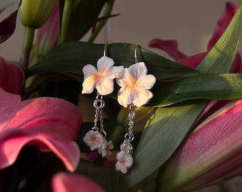 Cherry Blossom Earrings | Botanical Floral Earrings | Spring Jewellery | Sakura Earrings | Polymer Clay Flowers | Boho Earrings | Handmade