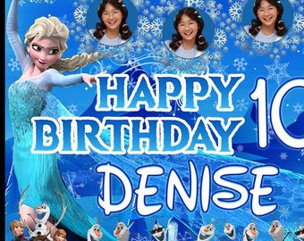 Frozen Elsa Birthday Tarpaulin Banner PSD