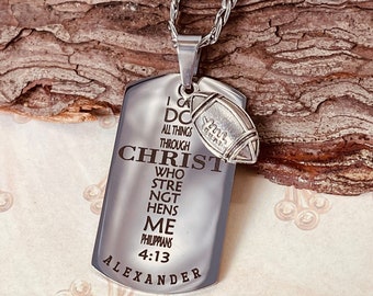 Boys Teens Confirmation Gift Personalized Sports Cross Dogtag Gift