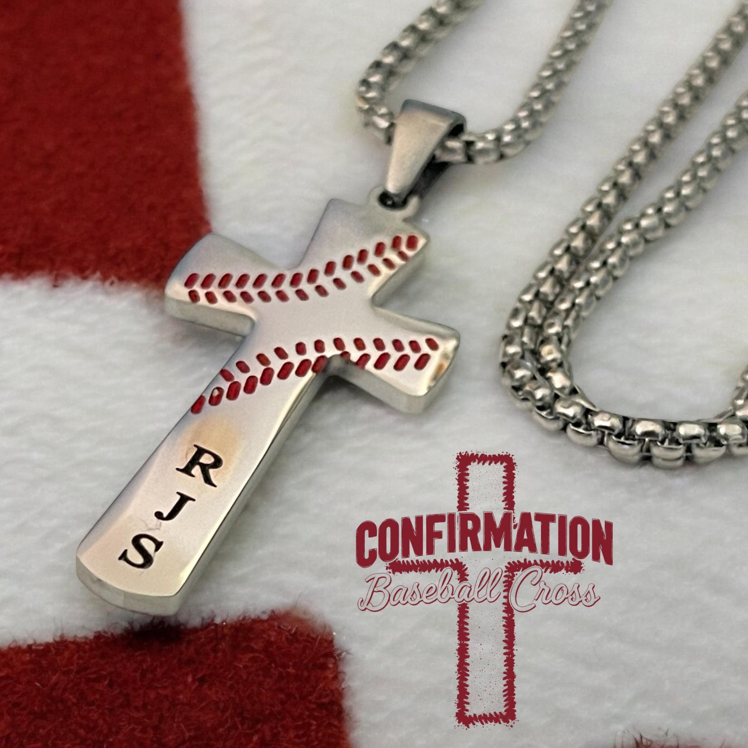 Boys Confirmation Sports Baseball Cross Necklace - Etsy