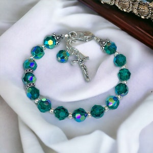 Rosary Bracelet Fine Austrian Crystal - EMERALD